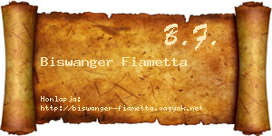 Biswanger Fiametta névjegykártya